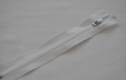 Fermeture éclair fine polyester non séparable blanc