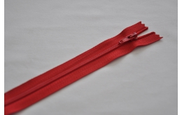 Fermeture éclair fine polyester non séparable rouge 519