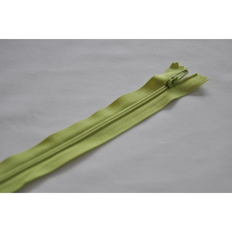 Fermeture éclair fine polyester non séparable vert anis
