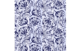 Coton spandex fleuri bleu