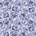 Coton spandex fleuri bleu