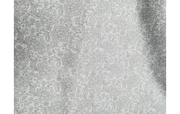 Coton Fleuri gris sur fond blanc