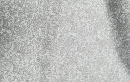Coton Fleuri gris  sur fond blanc