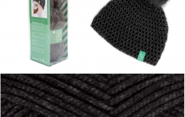 Kit crochet bonnet pompon noir