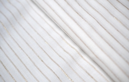 Poly-coton blanc lurex or